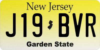 NJ license plate J19BVR