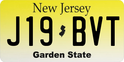 NJ license plate J19BVT
