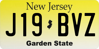 NJ license plate J19BVZ