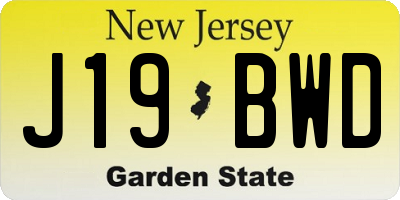 NJ license plate J19BWD