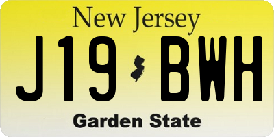 NJ license plate J19BWH