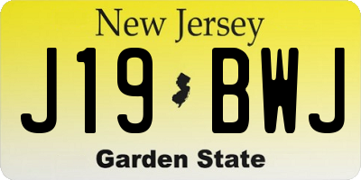 NJ license plate J19BWJ
