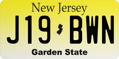 NJ license plate J19BWN