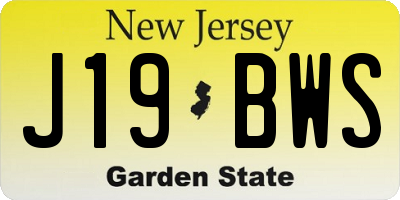 NJ license plate J19BWS