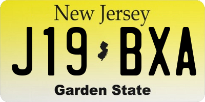 NJ license plate J19BXA