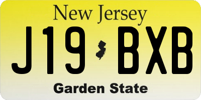 NJ license plate J19BXB