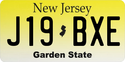 NJ license plate J19BXE