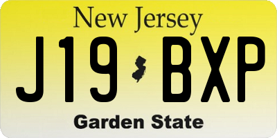 NJ license plate J19BXP
