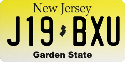NJ license plate J19BXU