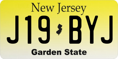 NJ license plate J19BYJ