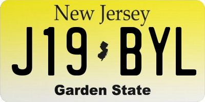 NJ license plate J19BYL