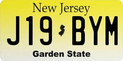 NJ license plate J19BYM
