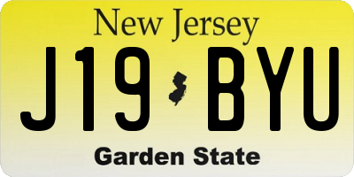 NJ license plate J19BYU