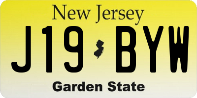 NJ license plate J19BYW