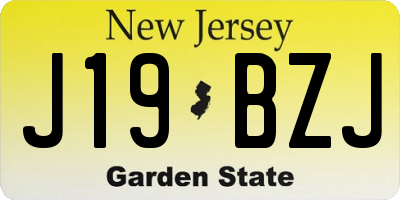 NJ license plate J19BZJ
