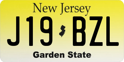 NJ license plate J19BZL