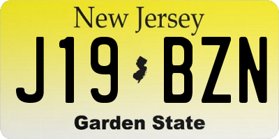 NJ license plate J19BZN