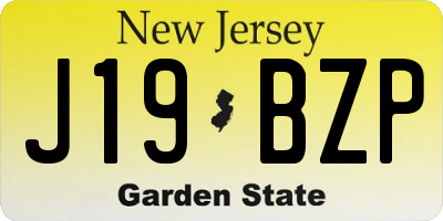 NJ license plate J19BZP