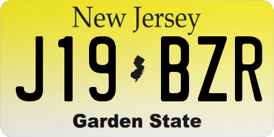 NJ license plate J19BZR