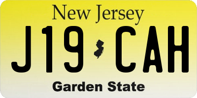 NJ license plate J19CAH