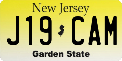 NJ license plate J19CAM