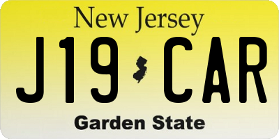 NJ license plate J19CAR