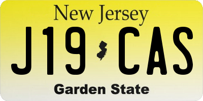 NJ license plate J19CAS