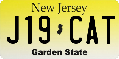 NJ license plate J19CAT
