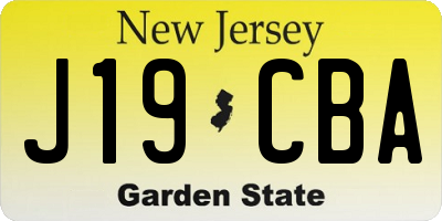 NJ license plate J19CBA