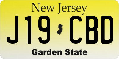 NJ license plate J19CBD