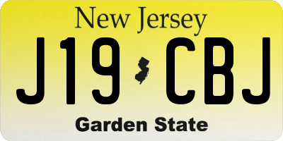 NJ license plate J19CBJ
