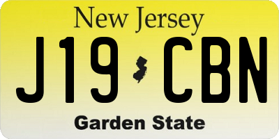 NJ license plate J19CBN
