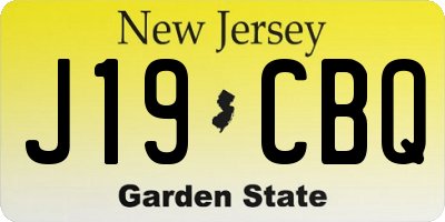 NJ license plate J19CBQ
