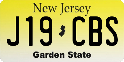 NJ license plate J19CBS