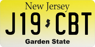 NJ license plate J19CBT