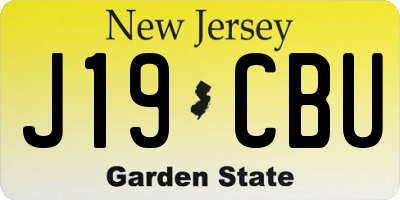 NJ license plate J19CBU