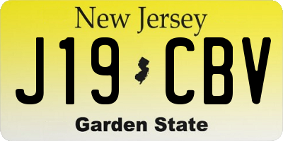 NJ license plate J19CBV