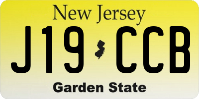 NJ license plate J19CCB