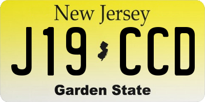 NJ license plate J19CCD