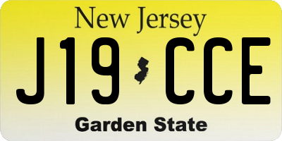 NJ license plate J19CCE