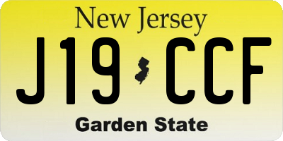 NJ license plate J19CCF