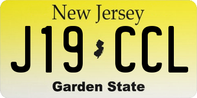 NJ license plate J19CCL