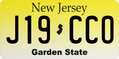 NJ license plate J19CCO