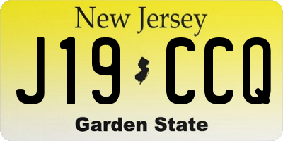 NJ license plate J19CCQ