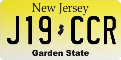 NJ license plate J19CCR