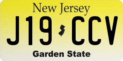 NJ license plate J19CCV