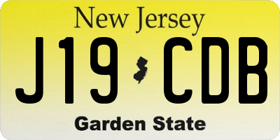 NJ license plate J19CDB