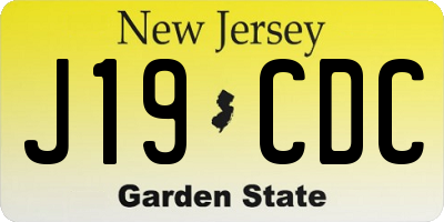NJ license plate J19CDC