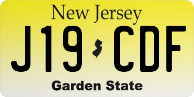NJ license plate J19CDF