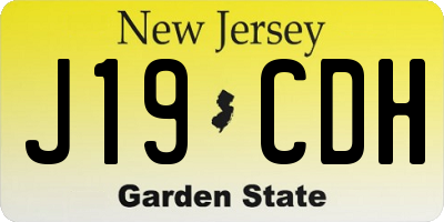 NJ license plate J19CDH